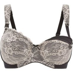 Biustonosz do karmienia, na fiszbinach bonprix czarno-cielisty. Czarne biustonosze bonprix, z aplikacjami, z bawełny. Za 44.99 zł.