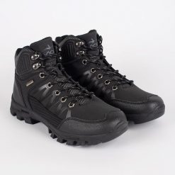 Vico Czarne buty męskie trekkingowe wiązane. Czarne trekkingi męskie bez zapięcia. Za 212.22 zł.