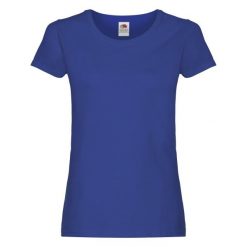 Oryginalna Bawełniana Koszulka Dla Kobiet. Niebieskie bluzki damskie fruit of the loom, s, bez wzorów, z bawełny, sportowe, bez kołnierzyka, bez ramiączek. Za 37.99 zł.
