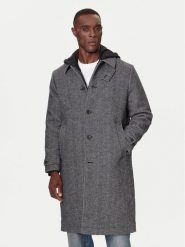 Calvin Klein Płaszcz wełniany LV04LD510G Szary Regular Fit. Szare płaszcze męskie Calvin Klein, na zimę, m, bez wzorów, z syntetyku, bez kołnierzyka, bez kaptura. Za 1,699.00 zł.