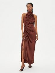Gestuz Sukienka letnia Walery 10908960 Brązowy Relaxed Fit. Brązowe sukienki damskie Gestuz, na lato, bez wzorów, z wiskozy, bez kołnierzyka, bez ramiączek. W wyprzedaży za 449.99 zł.