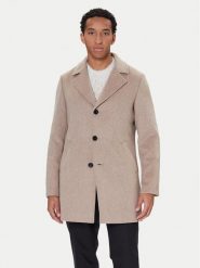 Guess Płaszcz wełniany M4BL3S WGJ82 Beżowy Slim Fit. Brązowe płaszcze męskie Guess, na zimę, m, z aplikacjami, z syntetyku, bez kołnierzyka, bez kaptura. Za 955.00 zł.