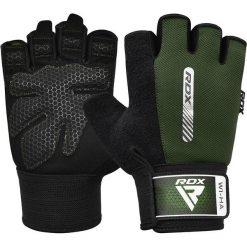 Rękawiczki fitness W1 - Z otwartymi palcami - Zielony – M. Czarne rękawiczki męskie RDX SPORTS, bez wzorów, z bawełny. Za 179.99 zł.