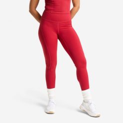 Legginsy fitness damskie Domyos wysoki stan. Szare legginsy damskie DOMYOS, bez wzorów, z lycry. Za 99.99 zł.