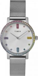 Zegarek Timex Zegarek damski Timex TW2W79000 CYRKONIE srebrny. Szare zegarki damskie Timex, srebrne. Za 599.00 zł.