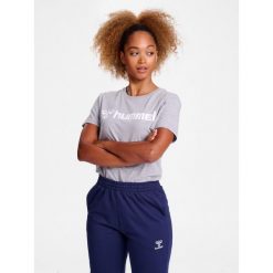 Koszulka damska Hummel Go 2.0 Logo. Szare bluzki damskie Hummel, bez wzorów, z bawełny, sportowe, bez kołnierzyka, bez ramiączek. Za 137.50 zł.