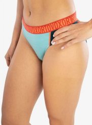 Figi termoaktywne damskie Ortovox 150 Essential Bikini. Zielone stroje kąpielowe damskie ORTOVOX, m, bez wzorów, z lycry. Za 137.49 zł.