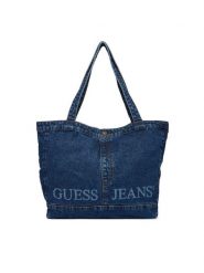 Guess Jeans Torebka M4BZ67 D5RH0 Niebieski. Niebieskie shopperki damskie Guess Jeans, z aplikacjami, z jeansu, bez dodatków. Za 149.99 zł.