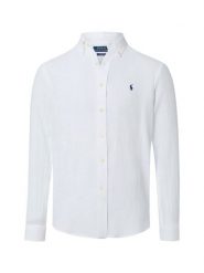 Polo Ralph Lauren Męska koszula lniana Mężczyźni Regular Fit len (100%) biały jednolity, L. Białe koszule męskie Polo Ralph Lauren, l, bez wzorów, ze lnu, eleganckie, bez kołnierzyka, bez ramiączek. Za 819.95 zł.