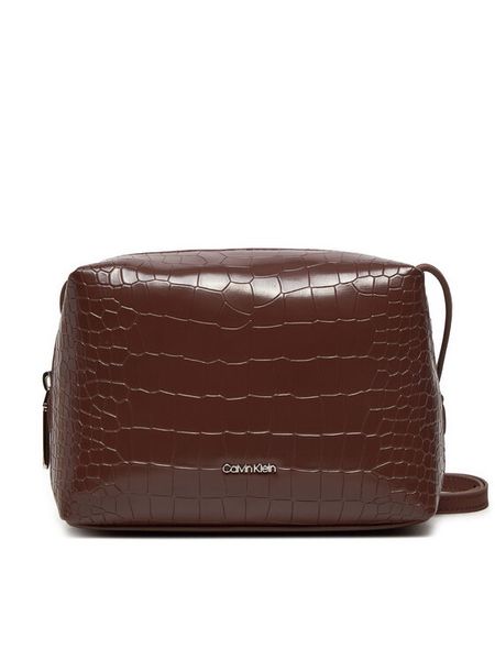Calvin Klein Torebka K60K612452 Brązowy. Brązowe listonoszki damskie Calvin Klein, bez wzorów, ze skóry, bez dodatków. Za 269.99 zł.