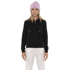 Bluza miękka z kaptur na co dzień na siłownię. Czarne bluzy damskie LEONE 1947 APPAREL, bez wzorów, z bawełny, bez ramiączek, bez kaptura. W wyprzedaży za 164.19 zł.