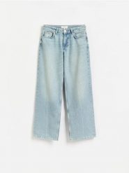 Jeansy straight fit - niebieski. Niebieskie jeansy damskie Reserved, bez wzorów, z bawełny. Za 179.99 zł.