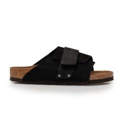 Klapki unisex Birkenstock Kyoto. Brązowe klapki męskie Birkenstock, bez wzorów, z materiału, bez zapięcia. Za 734.80 zł.