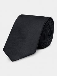 Calvin Klein Krawat Twill Solid Silk Tie K10K112320 Czarny. Czarne krawaty i muchy Calvin Klein, bez wzorów, z jedwabiu. Za 239.99 zł.