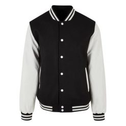Kurtka Unisex Old School College Varsity Dla Dorosłych. Białe kurtki męskie BUILD YOUR BRAND, xl, bez wzorów, sportowe, bez kaptura. Za 387.99 zł.
