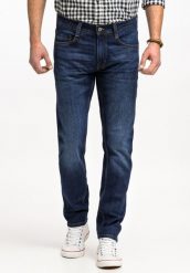MUSTANG OREGON SLIM MĘSKIE SPODNIE JEANSOWE JEANSY DŻINSY DENIM BLUE 1015041 5000 982. Niebieskie jeansy męskie Mustang, na zimę, z bawełny, casualowe. Za 199.99 zł.