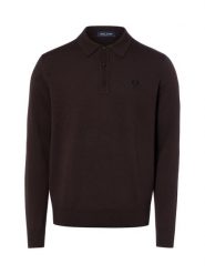 Fred Perry Sweter Mężczyźni Wełna brązowy, L. Brązowe swetry męskie Fred Perry, l, bez wzorów, z dzianiny, eleganckie, bez kołnierzyka, bez ramiączek. Za 899.95 zł.