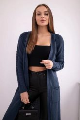 Sweter z kieszeniami jeansowy. Kardigany damskie KESI, l, bez wzorów, z jeansu, eleganckie, bez kołnierzyka, plus size. Za 178.78 zł.