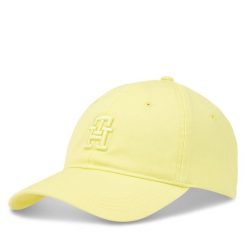 Czapka z daszkiem Tommy Hilfiger. Żółte czapki damskie Tommy Hilfiger, bez wzorów. Za 139.99 zł.
