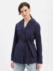 S.Oliver trencz Kobiety niebieski, 40. Niebieskie płaszcze damskie S.Oliver, s, bez wzorów, eleganckie, bez kołnierzyka, bez kaptura. Za 429.95 zł.