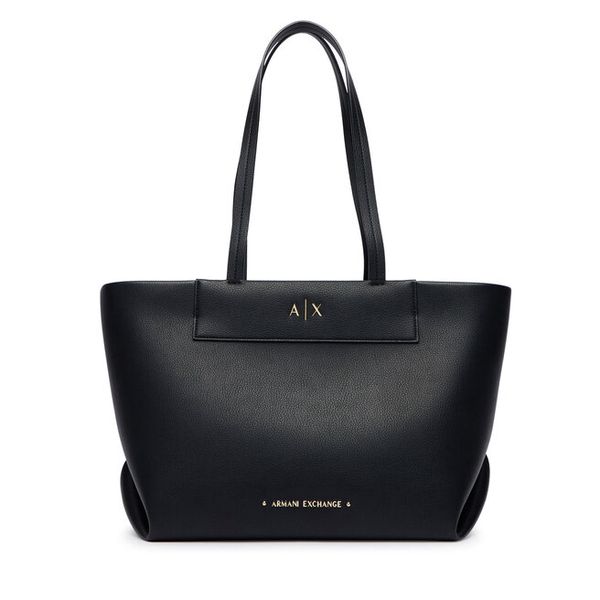 Torebka Armani Exchange. Czarne shopperki damskie Armani Exchange, bez wzorów, bez dodatków. Za 654.99 zł.