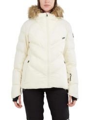 Damska kurtka narciarska Fundango Elyra Fur Padded. Białe kurtki sportowe damskie FUNDANGO, na zimę, l, z aplikacjami, z materiału, bez ramiączek, bez kaptura, narciarskie. Za 499.00 zł.