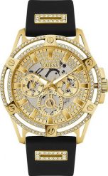 Zegarek Guess Zegarek męski Guess GW0537G2 CYRKONIE czarny. Czarne zegarki męskie Guess, z aplikacjami. Za 1,239.00 zł.