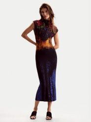 Desigual Sukienka koktajlowa Psicho Animal 26SWVK41 Kolorowy Slim Fit. Sukienki damskie Desigual, xl, bez wzorów, z wiskozy, wizytowe, bez kołnierzyka, bez ramiączek. Za 539.99 zł.