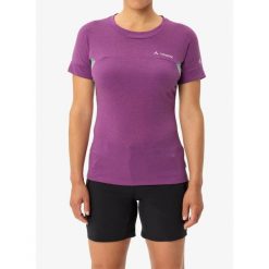 Koszulka damska Vaude Scopi T-Shirt IV. Fioletowe koszulki sportowe damskie Vaude, bez wzorów, bez ramiączek. Za 161.99 zł.