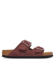 Birkenstock Klapki Arizona Cushion Buckle 1033103 Różowy ciemny. Czerwone klapki damskie Birkenstock, bez wzorów, ze skóry, bez obcasa, bez zapięcia. Za 629.99 zł.