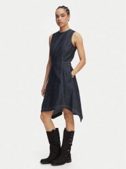 G-Star Raw Sukienka jeansowa D29077-D539 Granatowy Regular Fit. Niebieskie sukienki damskie G-Star Raw, xl, bez wzorów, z bawełny, retro, bez kołnierzyka, bez ramiączek. Za 539.99 zł.