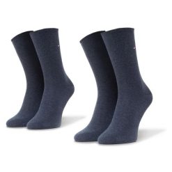 Skarpety długie Tommy Hilfiger. Niebieskie skarpetki damskie Tommy Hilfiger, bez wzorów. Za 39.99 zł.