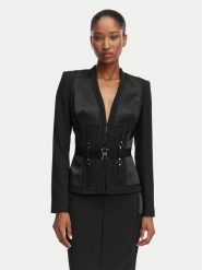 Elisabetta Franchi Marynarka GI-233-62E2-V840 Czarny Slim Fit. Czarne marynarki i żakiety damskie Elisabetta Franchi, bez wzorów, z syntetyku, bez kołnierzyka, bez ramiączek. Za 3,569.00 zł.