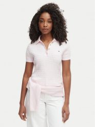 Tommy Hilfiger Sweter WW0WW41474 Różowy Regular Fit. Czerwone swetry nierozpinane damskie Tommy Hilfiger, l, bez wzorów, z bawełny, bez kołnierzyka, bez ramiączek. Za 529.99 zł.