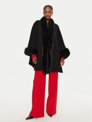 YES LONDON Płaszcz wełniany CD1193/ECO Czarny Regular Fit. Czarne płaszcze damskie YES LONDON, na zimę, bez wzorów, z wełny, bez kołnierzyka, bez kaptura. Za 1,999.00 zł.