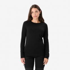 Koszulka trekkingowa damska z długim rękawem Simond Merino. Czarne bluzki damskie SIMOND, m, bez wzorów, z materiału, sportowe, bez kołnierzyka, bez ramiączek. Za 249.99 zł.