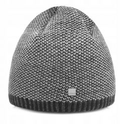 Ciepła, Dwuwarstwowa Czapka Beanie - Pako Jeans - Popielaty Melanż. Szare czapki męskie Pako Jeans, na zimę, bez wzorów, z jeansu. Za 45.00 zł.