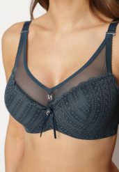 Ciemnozielony Biustonosz Full Cup z Koronką i Zawieszką z Cyrkoniami Nomalia. Zielone biustonosze Renee, bez wzorów, z koronki. Za 39.99 zł.