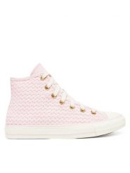 Converse Trampki Chuck Taylor All Star Knit Hi A13643C Różowy. Czerwone trampki i tenisówki damskie Converse, bez wzorów, z materiału, bez zapięcia. Za 239.99 zł.