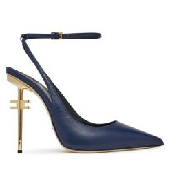 Szpilki Elisabetta Franchi. Niebieskie szpilki damskie Elisabetta Franchi, bez wzorów, bez obcasa, na szpilce, bez zapięcia. Za 1,899.00 zł.