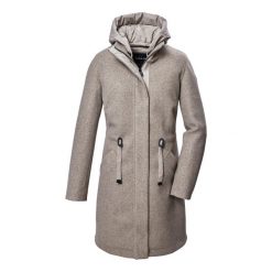 Parka dla kobiet Killtec GW 46. Brązowe parki damskie GIGA DX, bez wzorów, z materiału, bez kaptura. Za 827.05 zł.