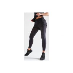 Legginsy ze spodenkami fitness kardio damskie 500 czarne. Czarne legginsy damskie DOMYOS, bez wzorów, z elastanu. Za 79.99 zł.