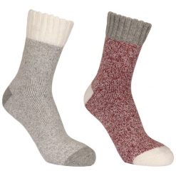 Skarpety Unisex Dla Dorosłych Inigo. Czerwone skarpetki damskie Trespass, bez wzorów, z materiału. Za 41.99 zł.