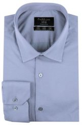 Jednokolorowa, Bawełniana Koszula o Prostym Kroju - Ciemnoniebieska. Niebieskie koszule męskie Pazzani, bez wzorów, z bawełny, eleganckie, bez kołnierzyka, bez ramiączek. Za 169.00 zł.