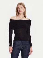 Guess Sweter W5BR48 Z0612 Czarny Slim Fit. Czarne swetry nierozpinane damskie Guess, xs, z aplikacjami, z wiskozy, bez kołnierzyka, bez ramiączek. Za 339.99 zł.