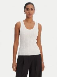 Fracomina Top FR26ST4005K524R9 Écru Slim Fit. Topy damskie Fracomina, xl, bez wzorów, z wiskozy, bez kołnierzyka, bez ramiączek. Za 329.99 zł.