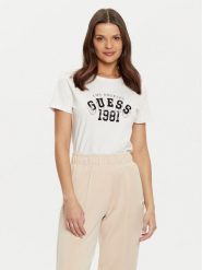 Guess T-Shirt V5RI06 I3Z14 Écru Regular Fit. T-shirty damskie Guess, m, z aplikacjami, z bawełny, bez kołnierzyka, bez ramiączek. Za 89.99 zł.