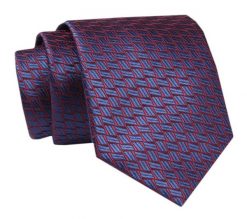 Męski Krawat - ALTIES - Klasyczny - Granat z Ciemną Czerwienią. Czerwone krawaty i muchy Alties, bez wzorów, z tkaniny, eleganckie. Za 49.00 zł.