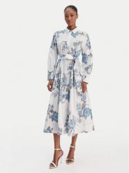 Marella Sukienka koszulowa Formica 2613221161 Błękitny Regular Fit. Niebieskie sukienki damskie Marella, bez wzorów, z bawełny, bez kołnierzyka, bez ramiączek, koszulowe. Za 1,569.00 zł.