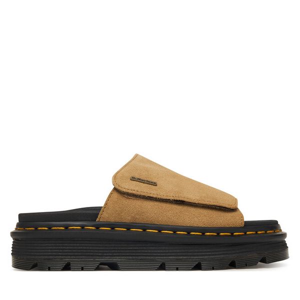Klapki Dr. Martens. Brązowe klapki damskie Dr. Martens, bez wzorów, bez obcasa, bez zapięcia. Za 543.99 zł.